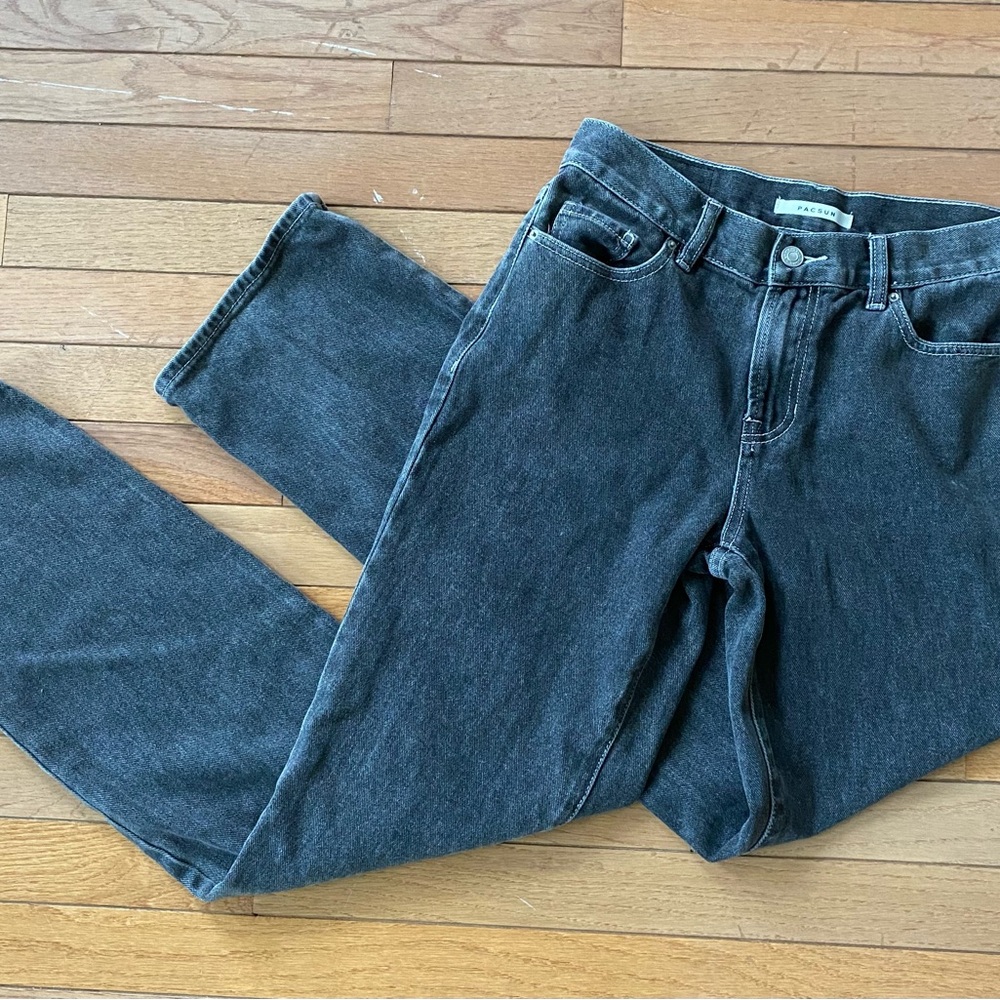 EUC Pacsun Boyfriend black faded wide leg jeans